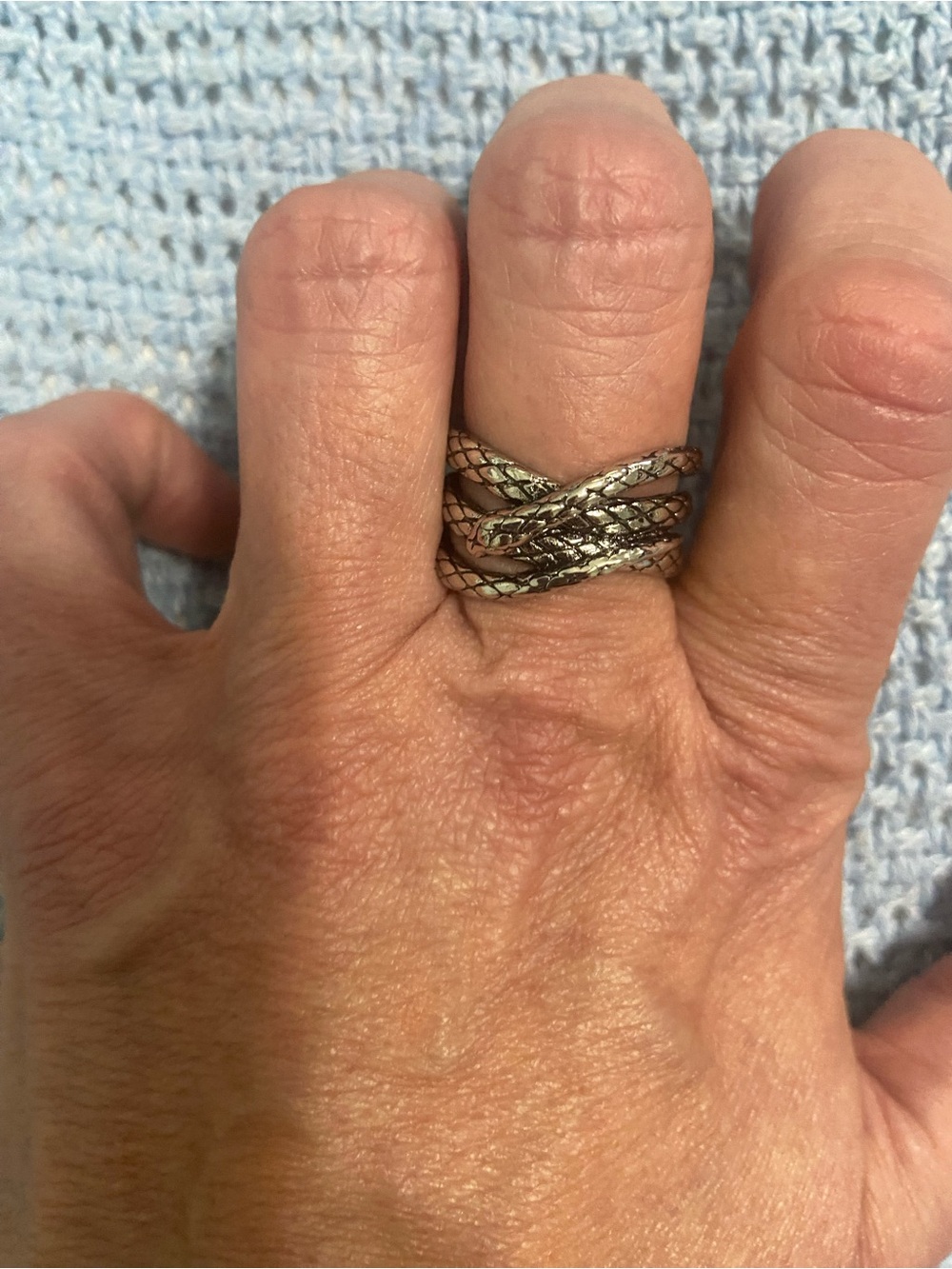 Artisan Silver Braided Multi-Band Ring sz 7